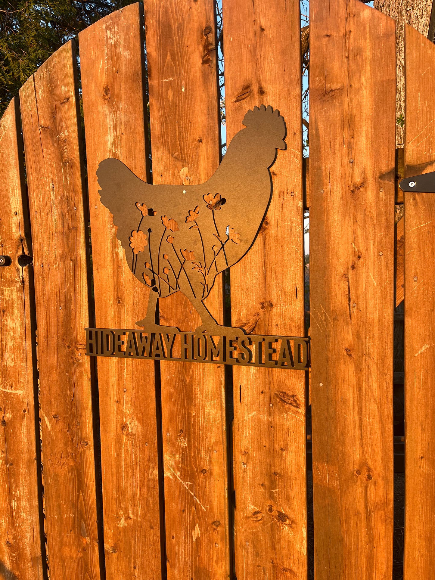 Personalized Chicken Flower Sign