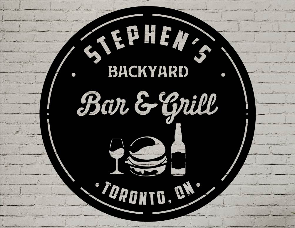 Backyard Bar and Grill Sign