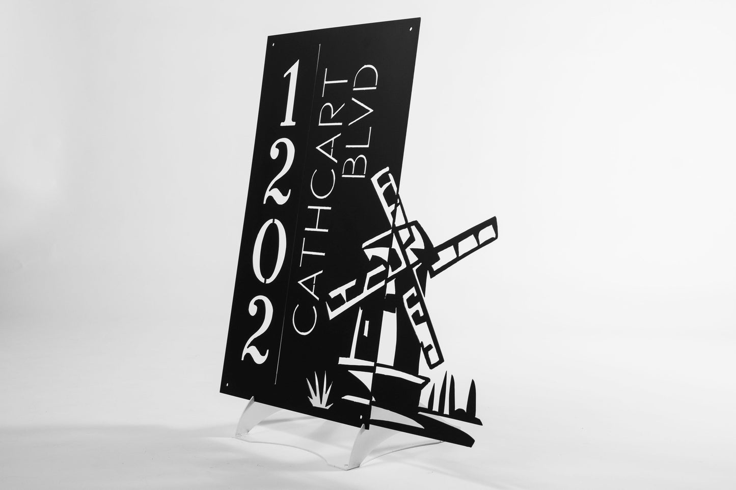 Vertical Windmill Address Sign