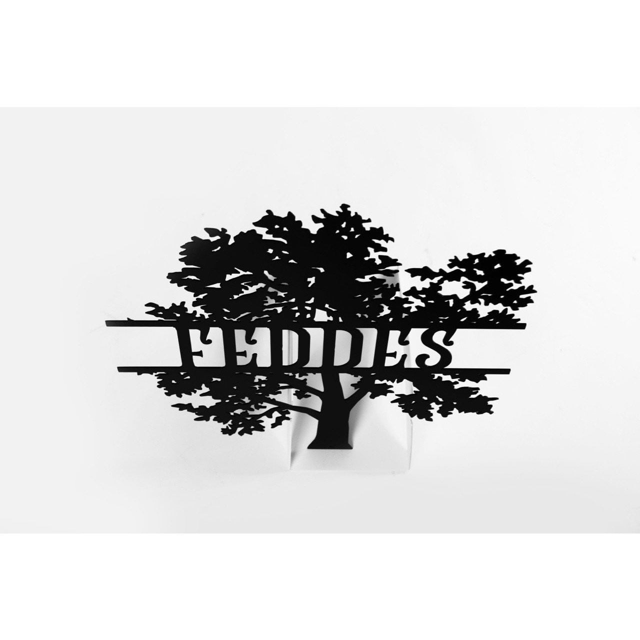 CNC Cut metal tree sign with personalized message