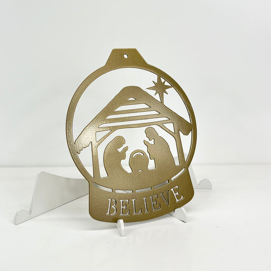 Nativity Snow Globe Ornament
