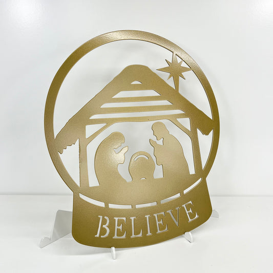 Nativity Snow Globe Sign