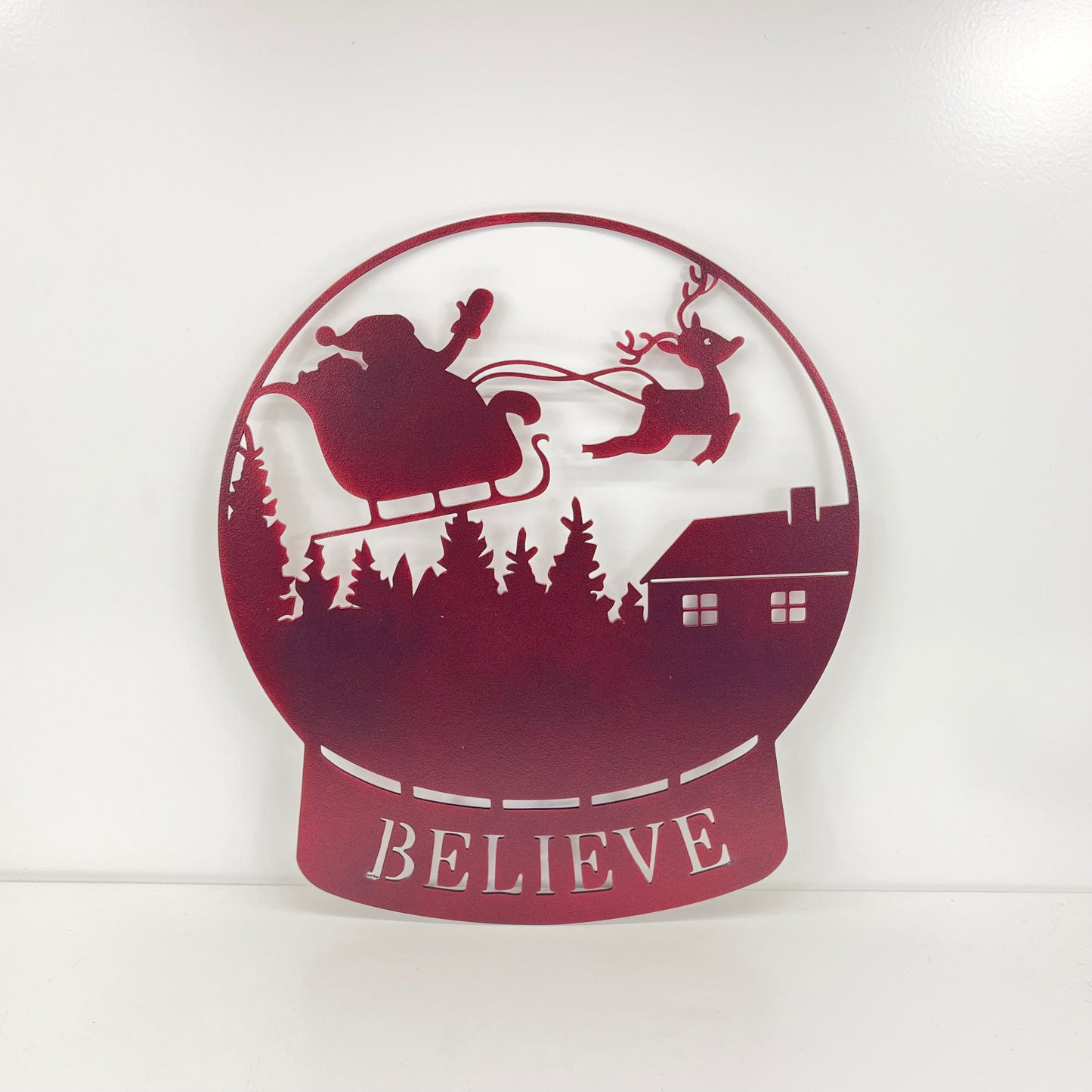 Santa Snow Globe Sign