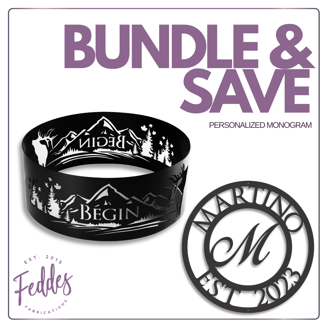 Personalized Fire Pit & 24" Monogram Bundle