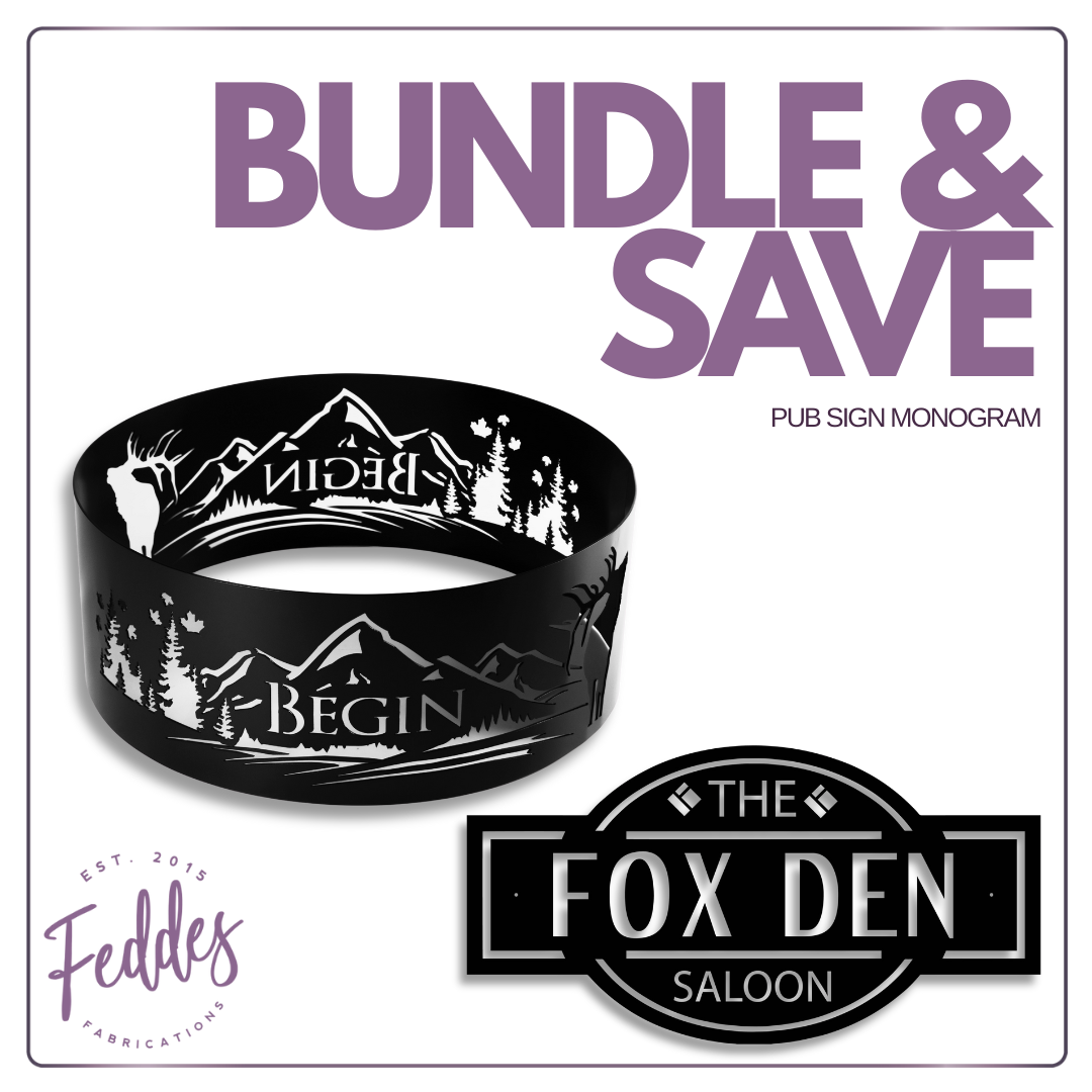 Personalized Fire Pit & 24" Monogram Bundle