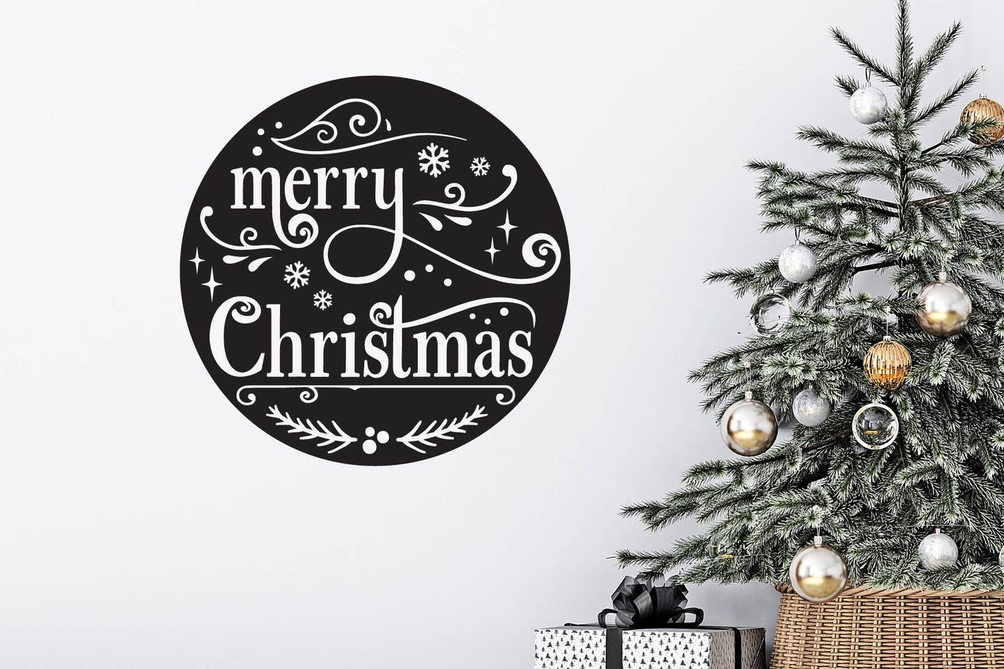 Circular Merry Christmas Sign