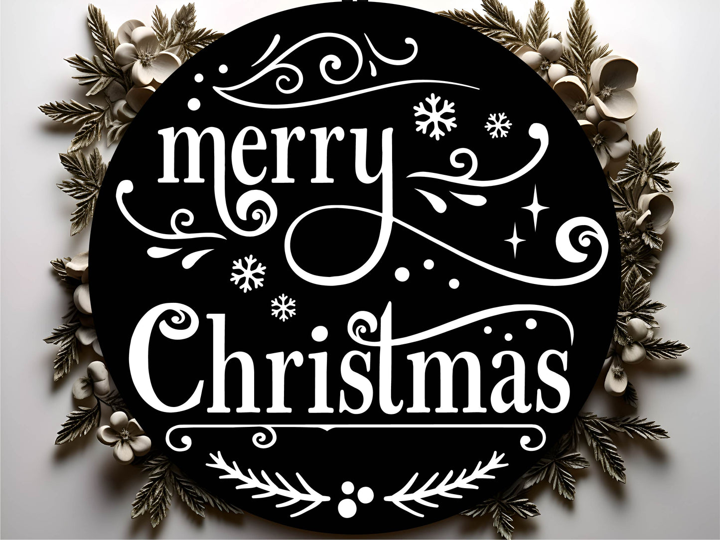 Circular Merry Christmas Sign