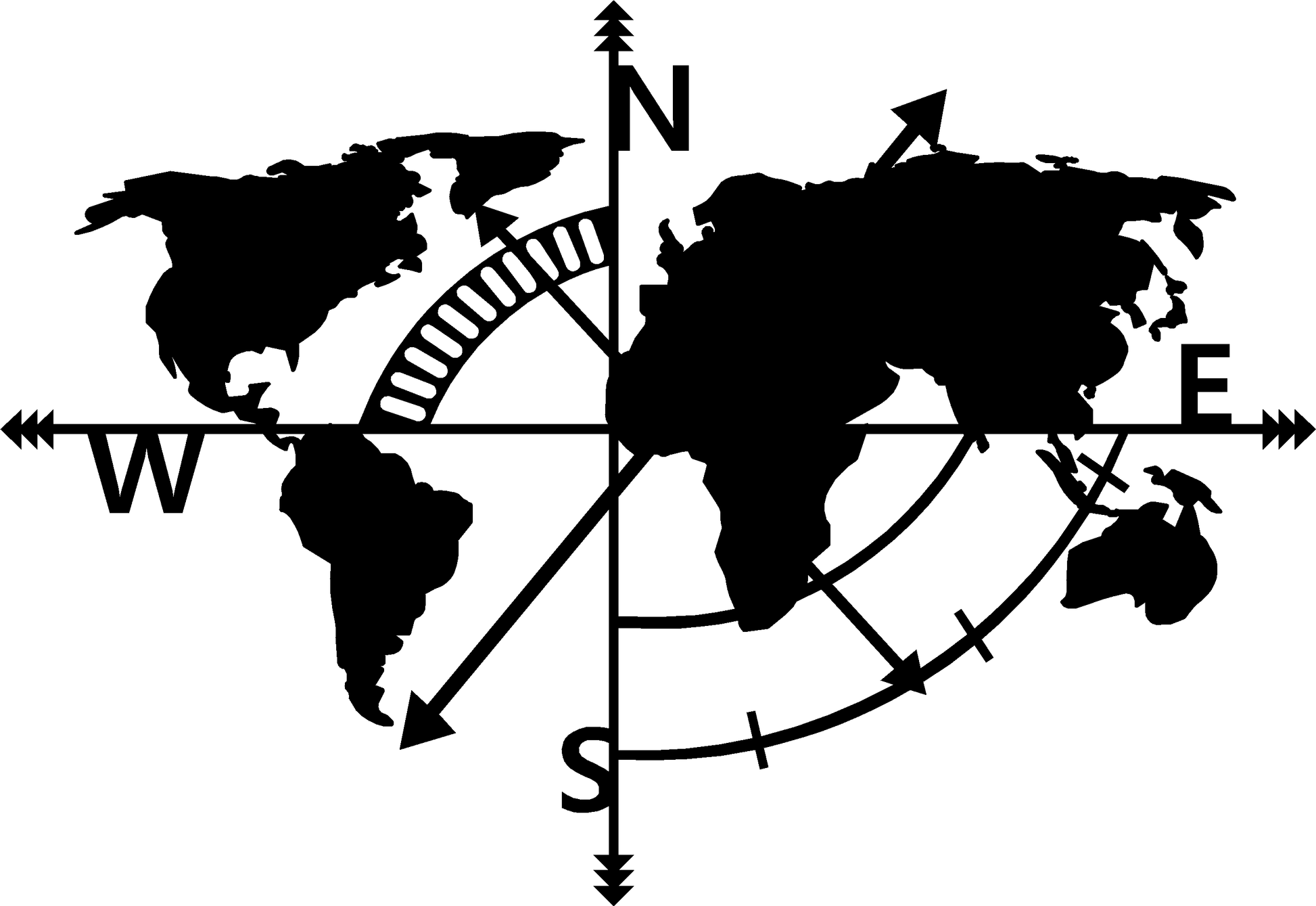 World Map Metal Wall Sign