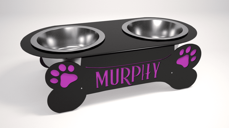 Personalized Medium Metal Dog Bowl