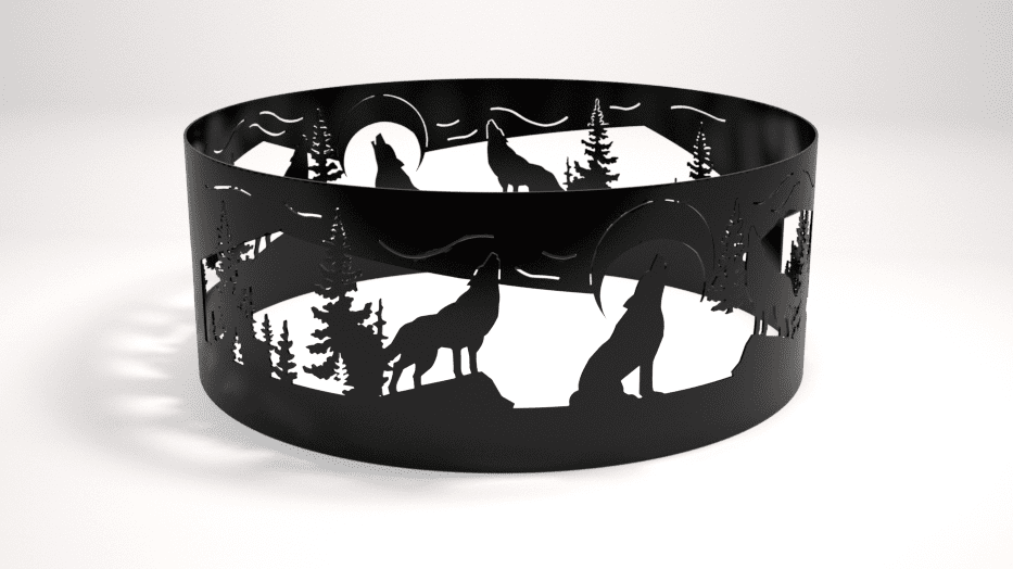 Wolf Themed Decorative Fire Pit